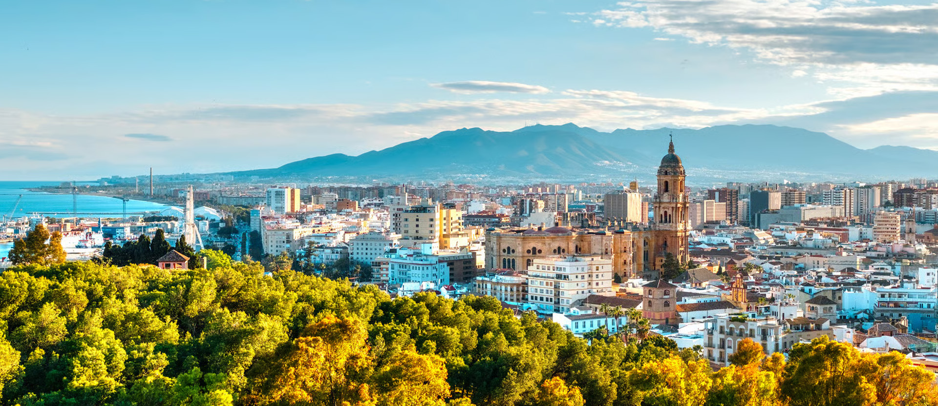 View over the city and port of Málaga, Spain